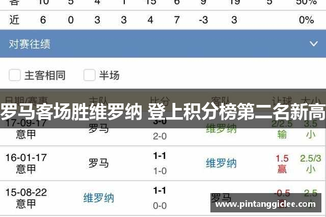 罗马客场胜维罗纳 登上积分榜第二名新高